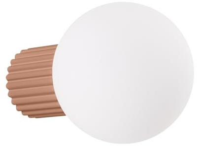 SOLLUX lighting Wandleuchte Innen - Wandlampe Aluminium Glas -1 Flammig - LED Lampe Glühbirne - Mokka Halo