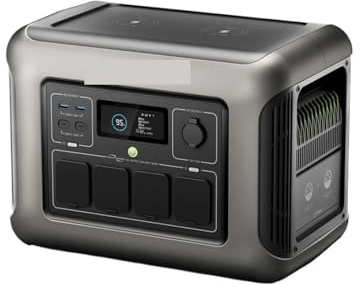WAFOHSR Centrale Électrique Portable R1500, Batterie LiFePO4 1152Wh avec Générateur Solaire De Sortie AC 1800W (3000W en Crête) for Fête dans Le Jardin LéGer Et Portable