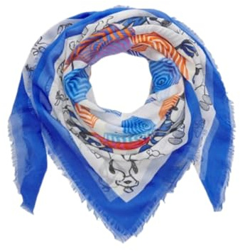 CODELLO X Peanuts leichtes Baumwolltuch mit Peanuts-Motiven, Blau-Mehrfarbig