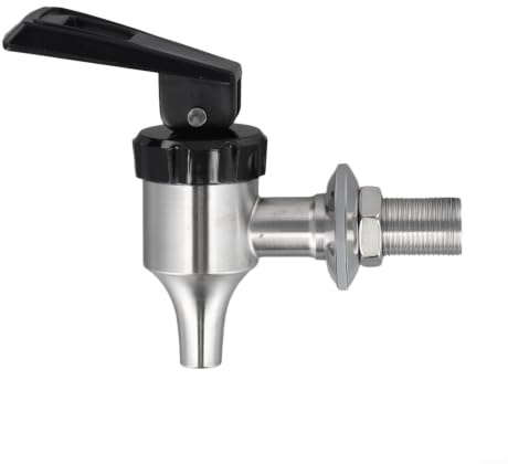 Getränkespender Hahn aus 304 Edelstahl, Auslaufhahn mit Silikondichtung, Ersatzhahn für 16-20mm Loch, für Saftspender Weinfässer(B)