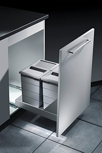 Poubelle encastrable 2 bacs pour meuble coulissant 50L (24+24) Hailo Bottom Mount