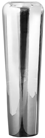Fink hohe Boden-Vase 70 cm schmale Silberne Blumenvase aus vernickeltem Metall