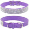 haoyueer Collier pour chien avec strass, en cuir synthétique doux, taille XS, violet