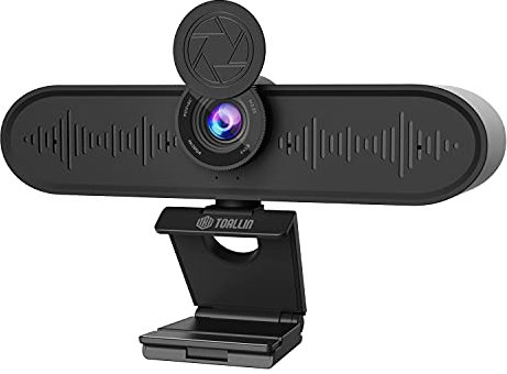 TOALLIN Ultra HD 4K Webcam with Microphones and Speakers, All-in-One Video Conferencing Camera for Small Meeting Rooms, Wide Angle View USB Webcam for Streaming, Teaching and Video Conferencing