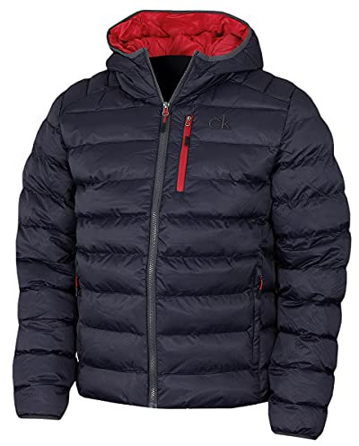 Calvin Klein Mens Veste Jacquard tissée San Gabriel - Marine/Rouge - XXL