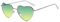 Kelens Herz Sonnenbrille Herren Polarisierte Metallrahmen,Damen Festival Zubehör Sonnenbrille Herz, Uv Schutz Brille Herzform FüR Festival, Party (Gradient Green Lens)