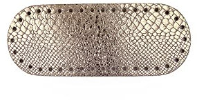 Tricot Cafè - Fondo borsa 21X8 Pitonato Rosa Oro- Fondo per borse Ideale per lavorare all' uncinetto in pelle ed ecopelle pensato per creare una borsa a uncinetto artigianale
