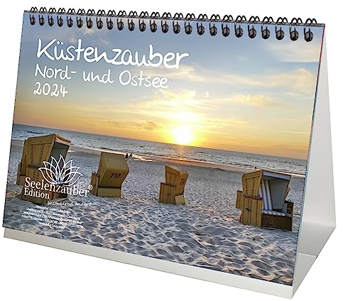 Küstenzauber Nord- und Ostsee DIN A5 Tischkalender für 2024 Deutschland Küste Urlaub Reise - Seelenzauber