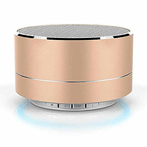 Mini Wireless Bluetooth Speaker with Microphone, Compatible with iPhone iPod Android Phones MP3 Players and More, Receive Calls (Gold)