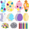 JULBEAR Ostern Basteln Kinder, 260 Stück Osterbastelset Ostereier Aufkleber Bastelset Ostern Moosgummi Basteln Osterküken Ei Kaninchen Osterdekoration DIY Aufkleber Set für Kinder Partygeschenke