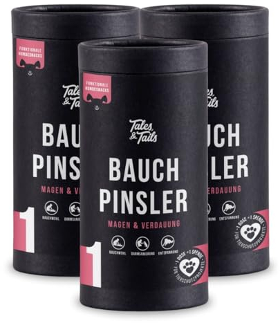 Tales & Tails - Bauchpinsler Verdauungs-Snack für Hunde | Für Allergiker Hunde | Getreidefrei | je Dose - 325g (975 g (3er Pack))