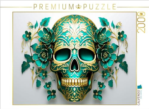 CALVENDO Puzzle Green Skull | 2000 Teile Lege-Größe 90 x 67 cm Foto-Puzzle für glückliche Stunden