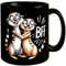 Verrückte Erdmännchen Freundschaft Tasse in Schwarz mit Spruch BFF - Best friends forever Lustige Erdmännchen halten Armen und kichern Humorvoll umarmen Freunde
