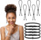 10 Stück verstellbare Haargummi Schwarz Extra Lange Haargummis Afro-Puff-Pferdeschwanz-Krawatten Geeignet für Frauen mit natürlichem lockigem/dickem Haar/lockigem Haar