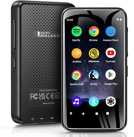 HIFI WALKER G7Mini 80GB MP3 Player with Bluetooth and WiFi, MP4 MP3 Player with Spotify, MP3 Player with Speaker, Portable Android MP3 Player Support Deezer, Audible, Pandora, Amazon Music