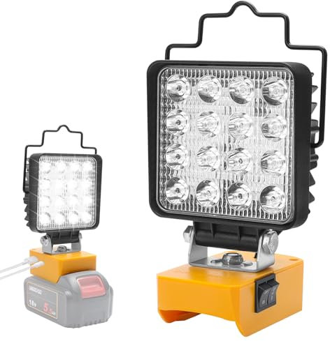 Waitley LED Work Light for DeWalt 18V Battery, 48W Cordless Flood Light