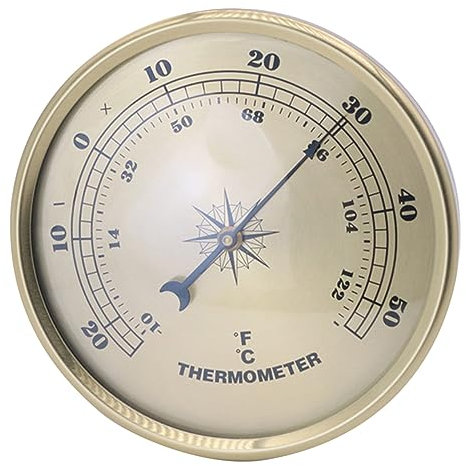 Uonlytech 2stücke Runder Thermometer Metall Präzise Temperaturmessung Für Garten Labor Und Zuhause Leicht Ablesbar Tragbar Und Robust