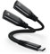 Dual USB C Headphone Jack Adapter, USB C Splitter, Dual Type C Audio+Charger Adapter with PD 60W Fast Charging Compatible with Samsung Galaxy, i-Pad, iPhone 15/16, and More TypeC Devices(Black)