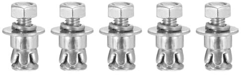 Rtauhife Ancore con Manicotto Esagonale da 1/4 Pollici X 5/8 Pollici - Confezione da 5 - Buoni per Muri di Blocchi di A Secco In Cemento - Acciaio al Carbonio -