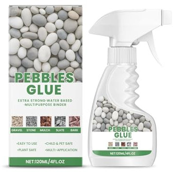 Liant pour gravier pour extérieur – agent liant pour galets et pierres naturelles, transparent et à séchage rapide, forte adhérence pour allées de jardin, allées, aménagement paysager