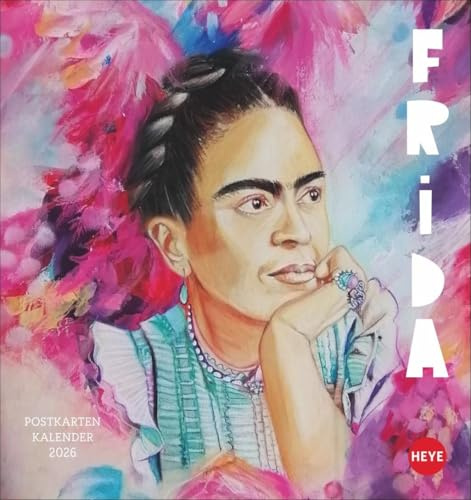 Frida Postkartenkalender 2026: Porträts der mexikanischen Malerin in einem kleinen Kalender zum Aufstellen im Format 16 x 17 cm zum Versenden oder Sammeln (Postkartenkalender Heye)