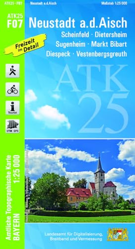 ATK25-F07 Neustadt a.d.Aisch (Amtliche Topographische Karte 1:25000): Scheinfeld, Dietersheim, Sugenheim, Markt Bibart, Diespeck, Vestenbergsgreuth (ATK25 Amtliche Topographische Karte 1:25000 Bayern)