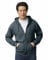 GILDAN Men's Fleece Zip Hooded Sweatshirt, Style G18600, Dark Heather, S