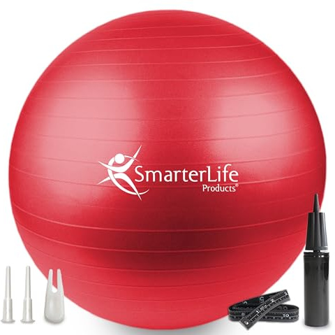 SmarterLife Workout-Gymnastikball für Fitness, Yoga, Balance, Stabilität oder Geburt, ideal als Yoga-Ball-Stuhl für Büro oder Fitnessgeräte für Zuhause