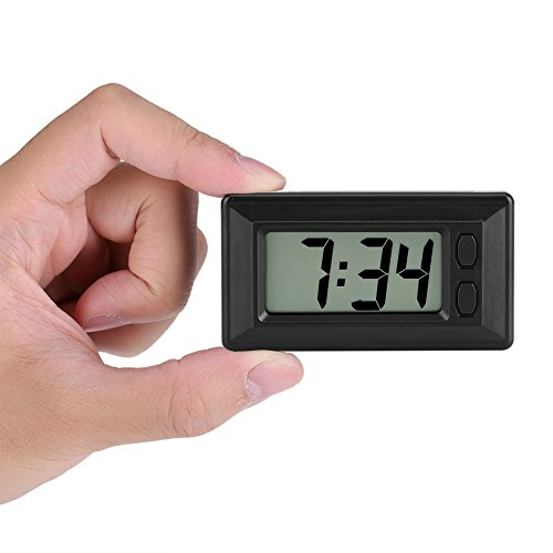 LCD Digital Table Car Dashboard Desk Electronic Clock With Date Time Calendar Display car clock tiny digital clock for Home Office Car - 3.0 * 1.7 * 0.7 Inch