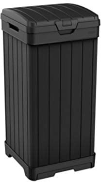 Keter Baltimore Poubelle en Plastique Noir 125 l 87,4 cm