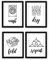 Modern 5th Laundry Room Signs (Set of 4 ungerahmt – 8 x 10 Inches), Wash Dry Fold Repeat, Typografie Wall Art Decor Prints, Black and White Print Unframed
