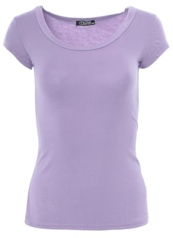 Easy Young Fashion Maglietta da donna Romina, Lilla, S