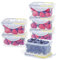 EASYLOCK 6Pack 500ML Food Storage Containers with Lids Airtight, Meal Prep Containers Reusable, Plastic Food Container with Lids Set, Freezer Storage Boxes, Snack Pots (Yellow-Grey)