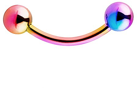 Piercingfaktor Unisex Banane Piercing aus Chirurgenstahl mit Perlen Kugeln Augenbrauen Tragus Helix Lippe Ohr Nase Intim Rainbow 1,2mm x 8mm x 3mm