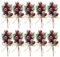 EESLL Künstliche Tannenzweige mit Tannenzapfen, rote Beere, 10 Stück, künstliche rote Beerenstiele, künstliche Tannenzapfen, rote Beeren-Picks für Weihnachtsbaum, DIY Handwerk (15,2 cm, rot)