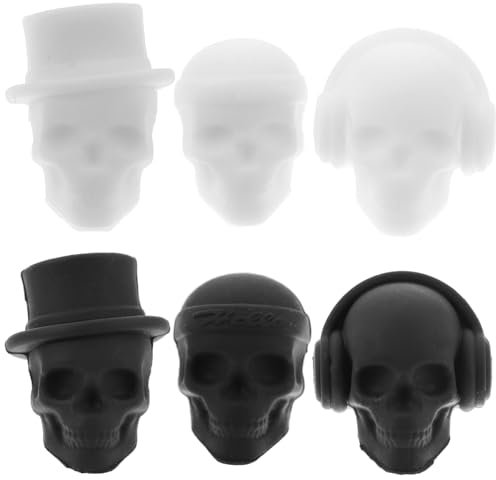 6Stücke Halloween Anhänger Schädel Wein Marker,Glas Markierung Silikon Wein Trinken Marker Weinglas Marker Wiederverwendbarer Partyempfang Glasmarker Weinzubehör Mark Halloween Dekoration