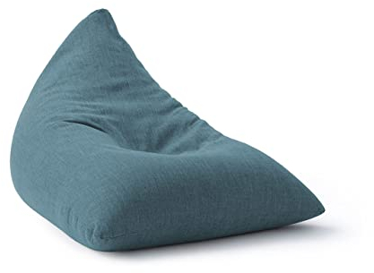 Lumaland Gaming Sitzsack & Bodenkissen | XXL Beanbag in Triangle Form | 150x100x100cm & 370l Volumen | Waschbarer & Robuster Bezug | Ideal als Sessel & Sofa verwendbar | Leichtes Sitzkissen [Aqua]