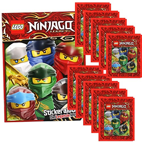 collect-it Lego Ninjago - Legacy Serie 2 - Sammelsticker - Bundel mit 1 Album + 10 Tüten + 40 Hüllen Sleeves