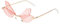 RUNHUIS Randlose Dragonfly Sonnenbrille Vintage Retro Flügel geformt Schmetterling Feenhafte Schatten Brille Fashion Party Brillen für Damen Herren (Rosa)