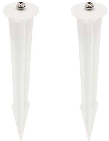 LED Universum - 2er Set Erdspieße Ø60x265mm aus Aluminium-Druckguß weiß lackiert passend für Außensteckdose ADAM mit 4 Steckplätzen
