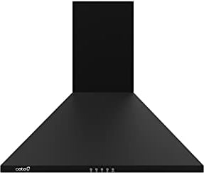 Cata Campana Extractora de Pared OMEGA II 600 BK con 3 Niveles de Extracción Panel de Control Mecánico Motor Extra Silencioso Sistema de Fácil Instalación Iluminación LED Ancho 60 cm Color Negro