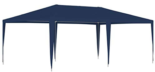 Tidyard Partyzelt 4 x 6 m Blau Partyzelt UV-beständig Wasserbeständig Pavillon Festzelt Gartenzelt Gartenpavillon Bierzelt Zelt Garten Party