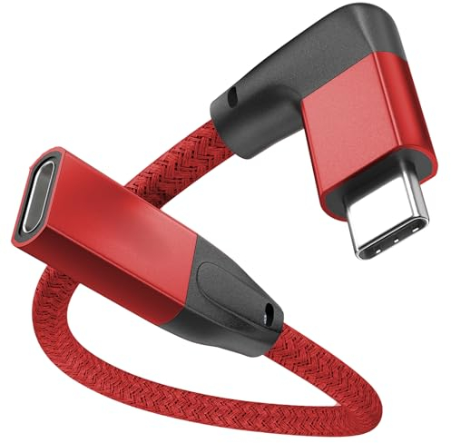 UseBean Cavo Prolunga USB C Angolo Retto 0.2M, 90 Gradi USB-C 3.2 Gen2 20Gbps Maschio a Femmina Adattatore Cavi, Video 4K@60Hz USB Tipo C per MacBook, iPad, Galaxy S25 S24