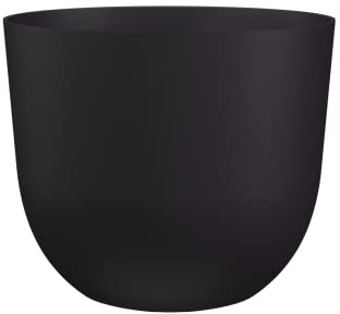 Artevasi Havana Natural Topf mit Selbstbewässerungssystem, einzigartige Textur, Blumentopf für innen und außen, 40cm Durchmesser, weiß vulkananthrazit