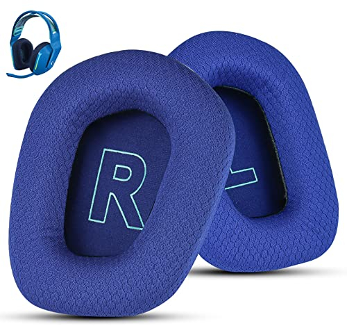 Wzsipod Fabric Replacement Ear Pads for Logitech G733 Gaming Headset, Also Fit Logitech G335 Wireless Headphone, EarPads Accessories with Soft Mesh Fabric & Isolation Foam (Blue)