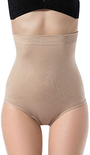 Momolaa Damen-Slips mit hoher Taille, nahtlosem Mieder, String-Unterhose, nahtlos formender Mieder-Slip für Frauen Frau Sexy Unterwäsche (Beige, XXXL)