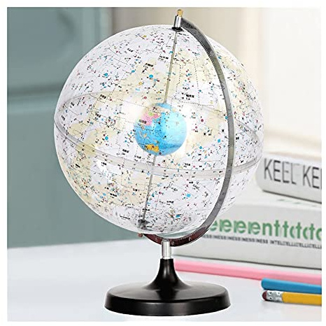 Globe of the World Konstellationsglobus 32 cm großer klarer Himmelsglobus schwarz mit beleuchteter leuchtender Kugellampe Schreibtisch Kunststoff-Himmelskugel for Kinder pädagogischer Weltkugel (Col