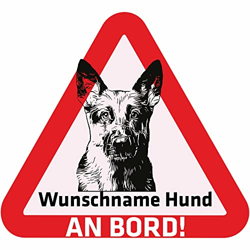 Indigos UG - Namensaufkleber Hund - Schäferhund - Aufkleber mit Namen & Wunschtext - individuell personalisiert - Auto - Motorrad - LKW