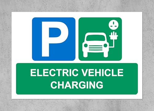 Electric Vehicle EV Charging Parking Sign - Self Adhesive Sticker (600mm x 400mm)