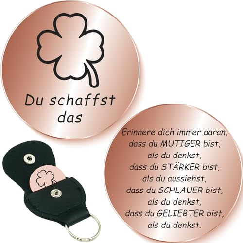 Tixlux Kleine Umarmung Glücksbringer, Glücksbringer mit Tasche, Pocket Hug, Mutmacher Geschenk, Gute Besserung Geschenke, Schlüsselanhänger für Familie Frauen Jungen Patient (Roségold)